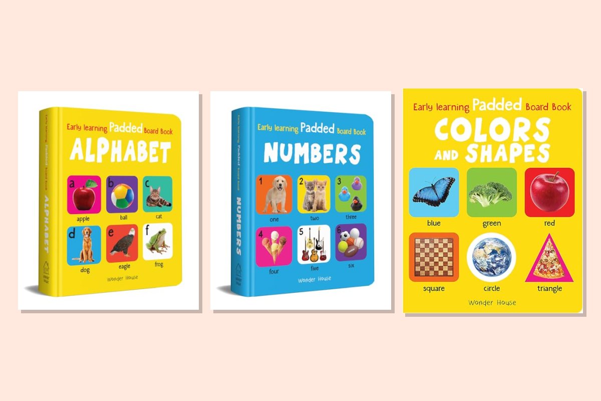 Early Learning Padded Books Combo: Alphabet, Numbers, Colours and Shapes