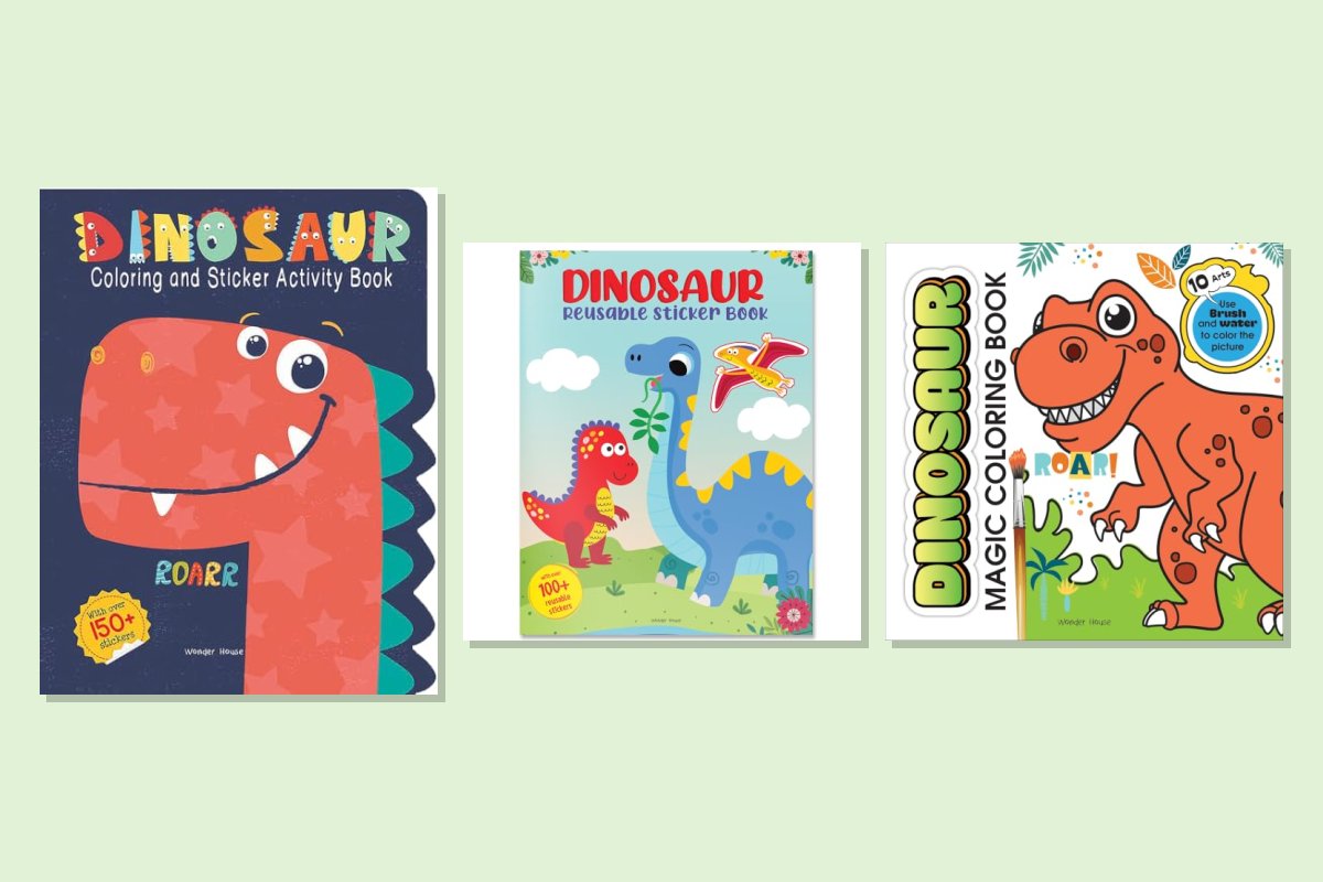 Dinosaur Lovers Combo: Sticker, Reusable Sticker and Magic Colouring