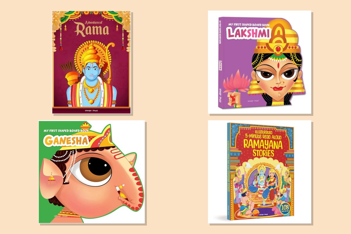 Diwali Story Gift Set for Kids: Adventures of Rama, Goddess Lakshmi, Lord Ganesha and 108 Ramayana Stories (Set of 4)