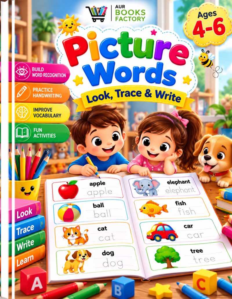 Picture Words - Look, Trace & Write
