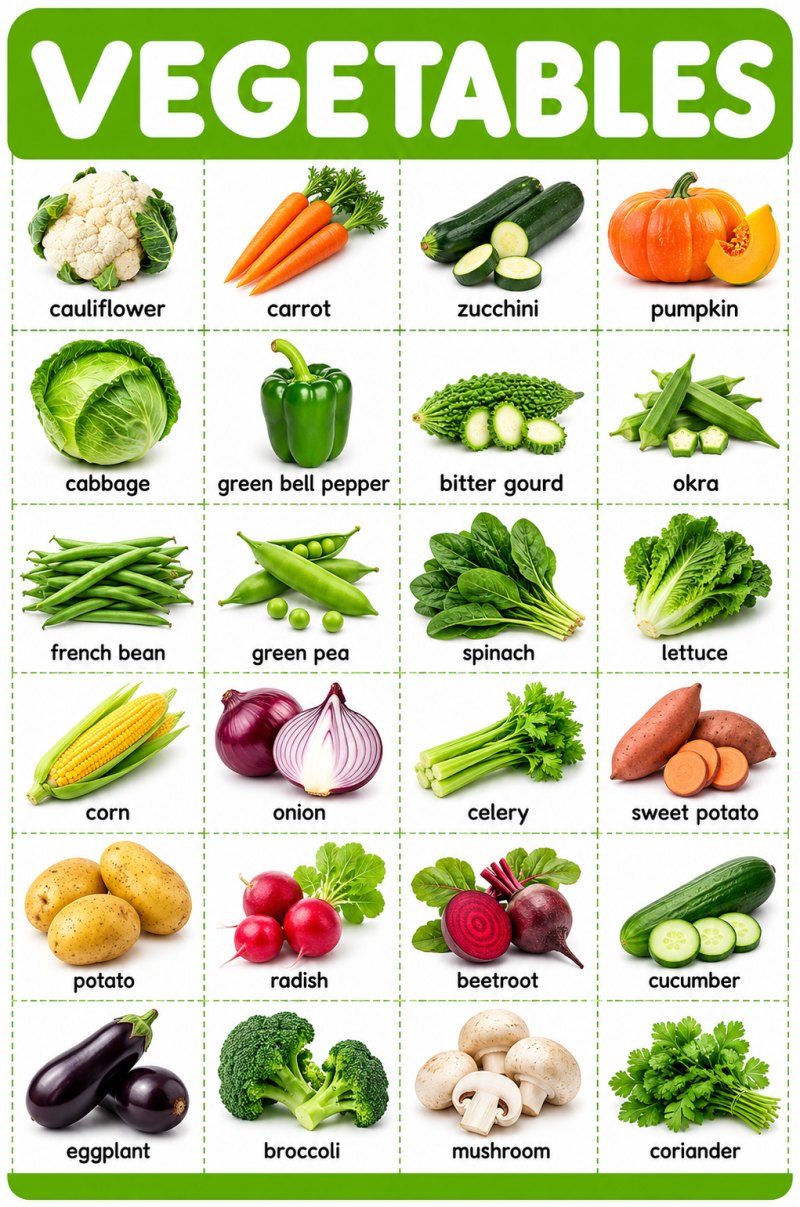Vegetables - My First Early Learning Wall Chart: For Preschool, Kindergarten, Nursery And Homeschooling (19 Inches X 29 Inches)