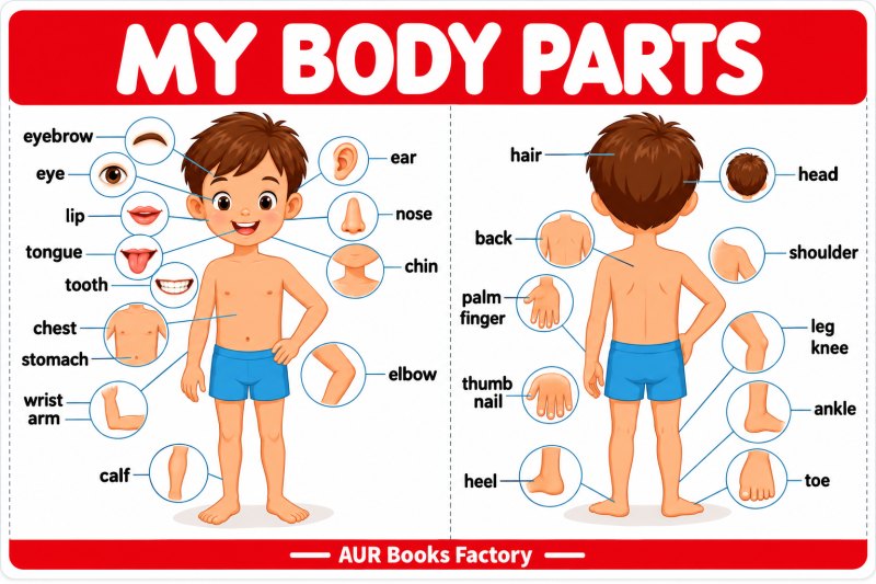 My Body Parts - My First Early Learning Wall Chart: For Preschool, Kindergarten, Nursery And Homeschooling (19 Inches X 29 Inches)