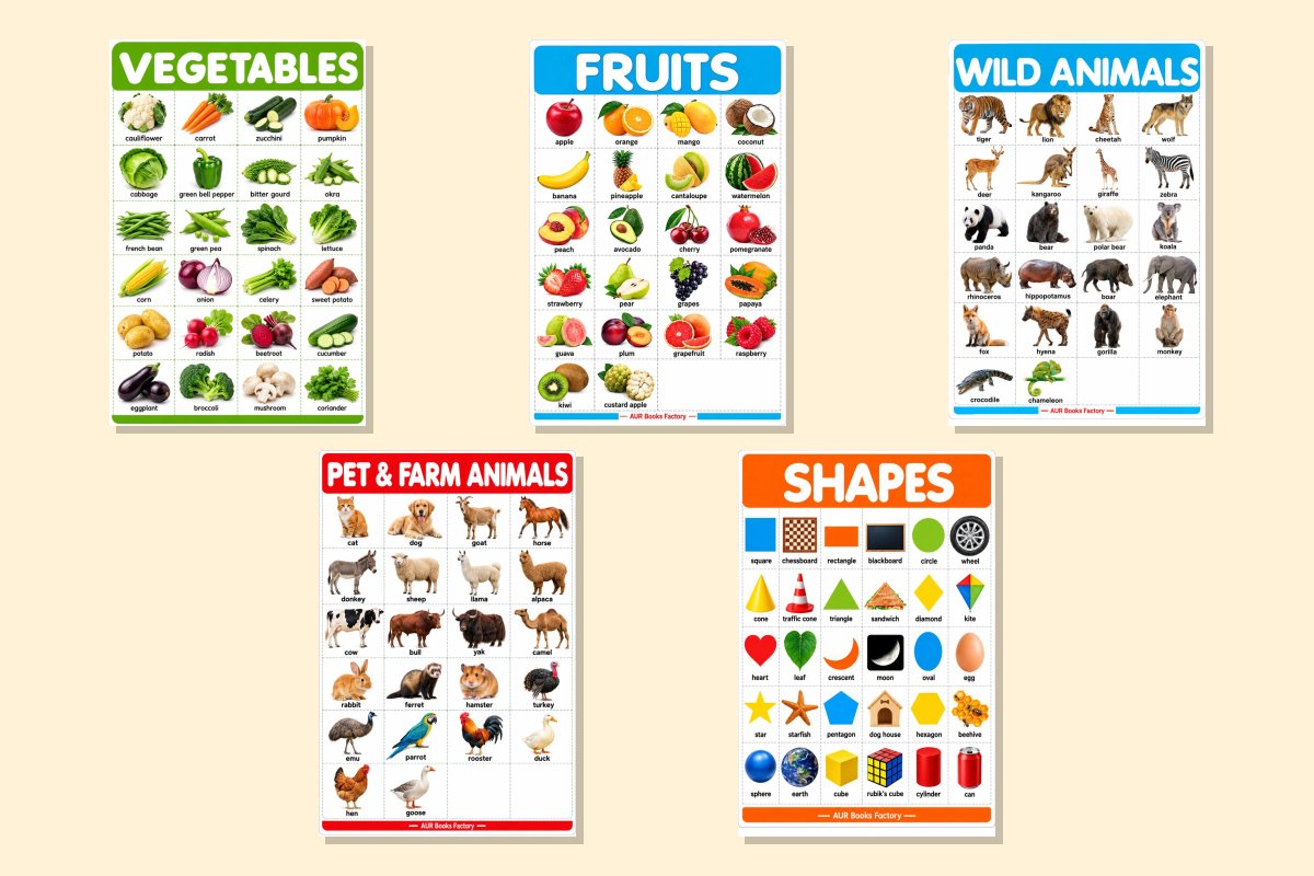 Preschool Wall Charts Combo (Set of 5)