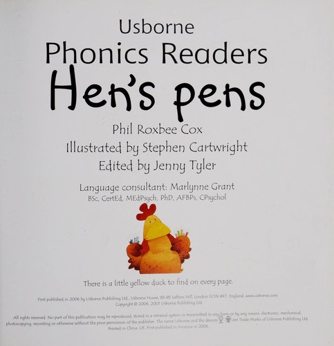 HEN'S PENS - USBORNE PHONICS