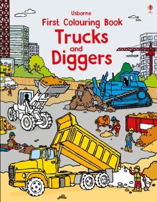 FIRST COLOURING BOOK TRUCKS AND DIGGERS