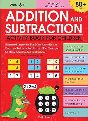 Addition and Subtraction Activity Book For Children - 80+ Activities Inside