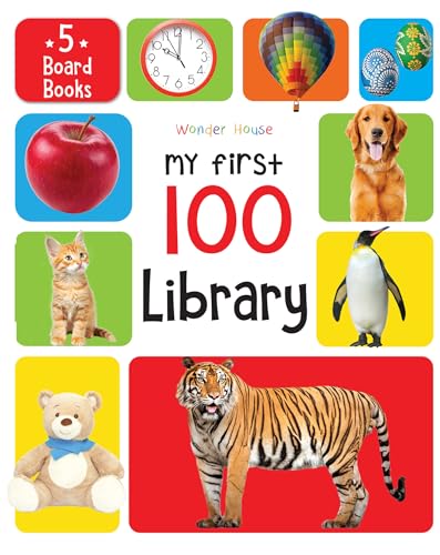 My First 100 Library: Boxset of 5 Early Learning Board Books for Kids/Children (homeschool | preschool | baby/toddler)