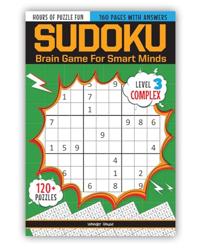 Sudoku - Brain Games For Smart Minds Level 3 Complex : Brain Booster Puzzles for Kids, 120+ Fun Games