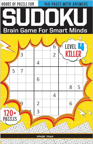 Sudoku - Brain Games For Smart Minds Level 4 Killer : Brain Booster Puzzles for Kids, 120+ Fun Games