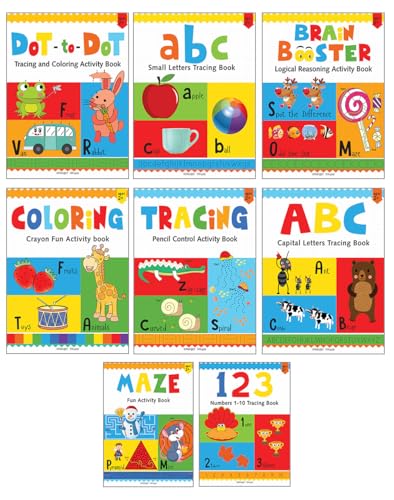 Preschool Complete Learning Activity Pack For Kids (Box Set of 8 Books)