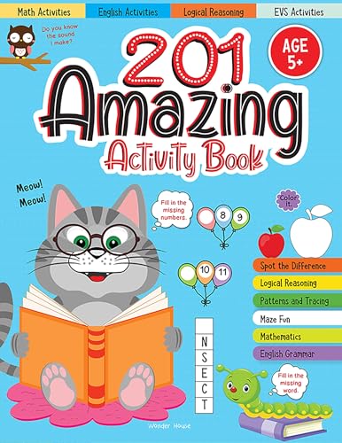 201 Amazing Activity Book - Fun Activities and Puzzles For Children: Spot The Difference, Logical Reasoning, Patterns & Tracing