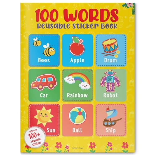 100 Words Reusable Sticker Book For Children
