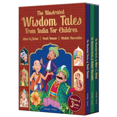 The Illustrated Wisdom Tales from India for Children (Boxed set of 3 Books)-Tenali Rama |Akbar and Birbal | Mulla Nasruddin