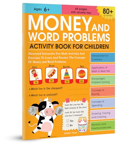 Money and Word Problems Activity Book For Children