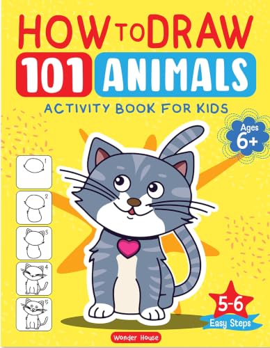 How to Draw: 101 Animals (Activity Books for Kids) (Ages 5+)