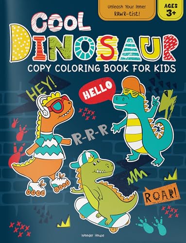 Cool Dinosaur Copy Coloring Book For Kids