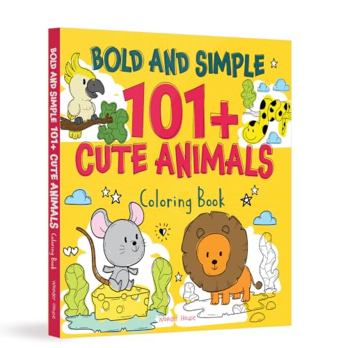 Bold and Simple 101+ Cute Animals Coloring Book