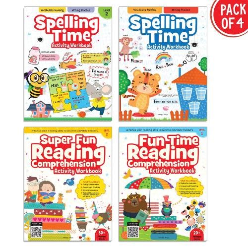 Reading Comprehension and Spelling Book Pack of 4 Books