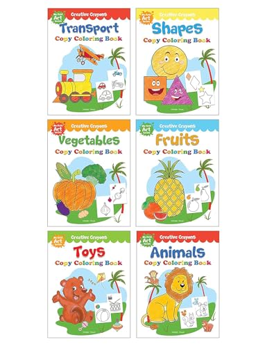Colouring Books Super Boxset: Pack of 6 Crayon Copy Colour Books for Kids