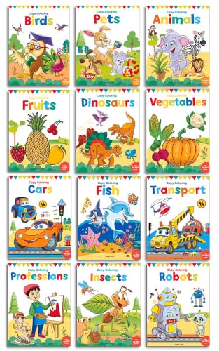 Colouring Books Boxset: Pack of 12 Copy Colour Books For Children