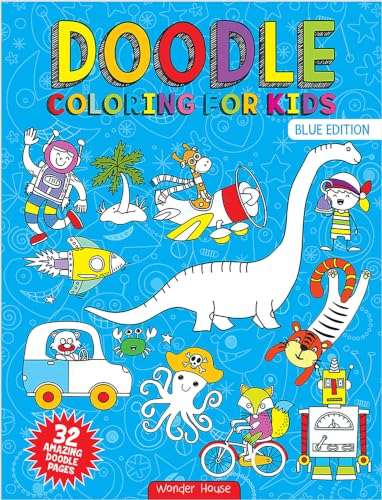 Doodle Coloring for Kids (Blue Edition)