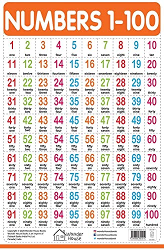 Numbers 1-100 - My First Early Learning Wall Chart: For Preschool, Kindergarten, Nursery And Homeschooling (19 Inches X 29 Inches)